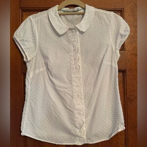 Boden White Short Sleeve Blouse